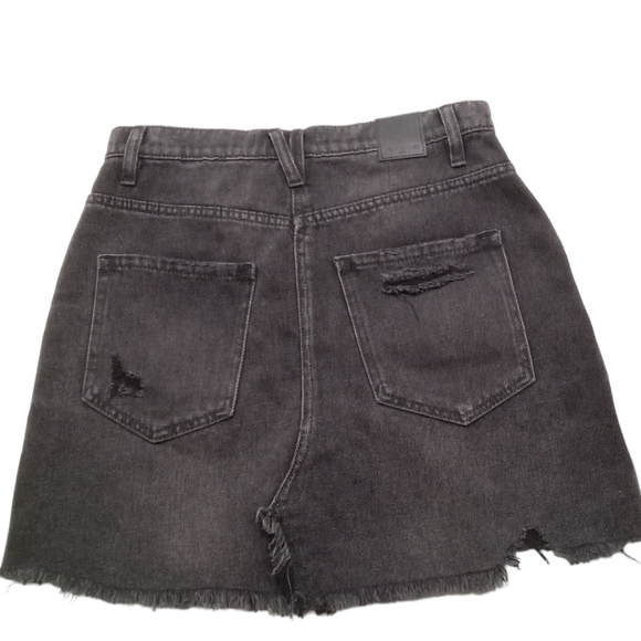 Free People We The Free Women's Distressed Black Cutoff Mini Skirt Size 28 - Picture 7 of 7